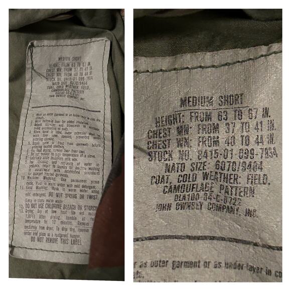 Vintage 1980s US Army Military Field Jacket Woodland Camo / Medium - Picture 4 of 5